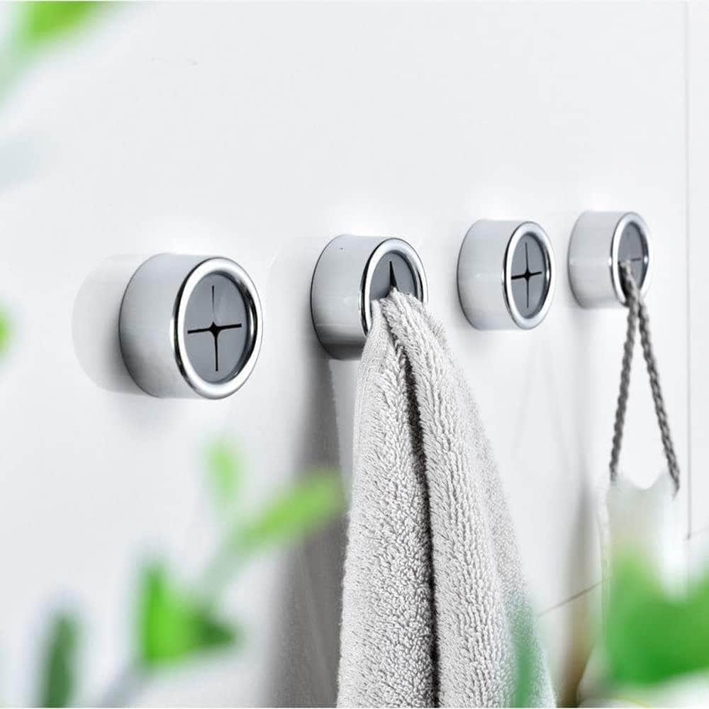 3 Pack Self Adhesive Round Towel Hooks For Kitchen And Bathroom