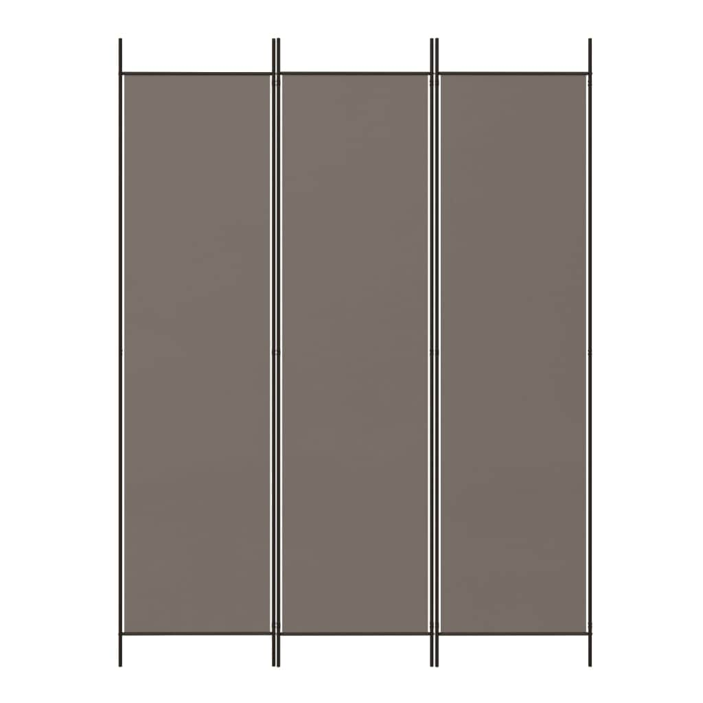 3-Panel Room Divider Anthracite Fabric