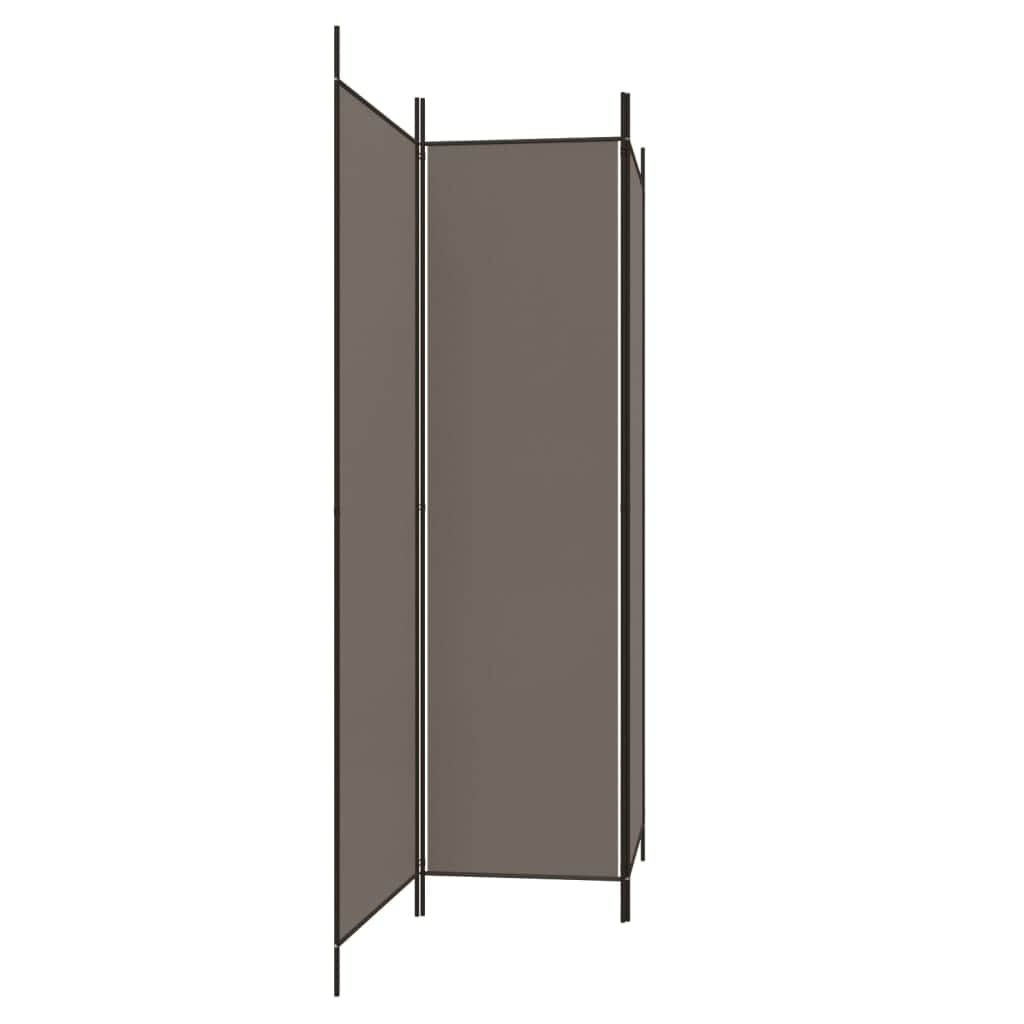 3-Panel Room Divider Anthracite Fabric