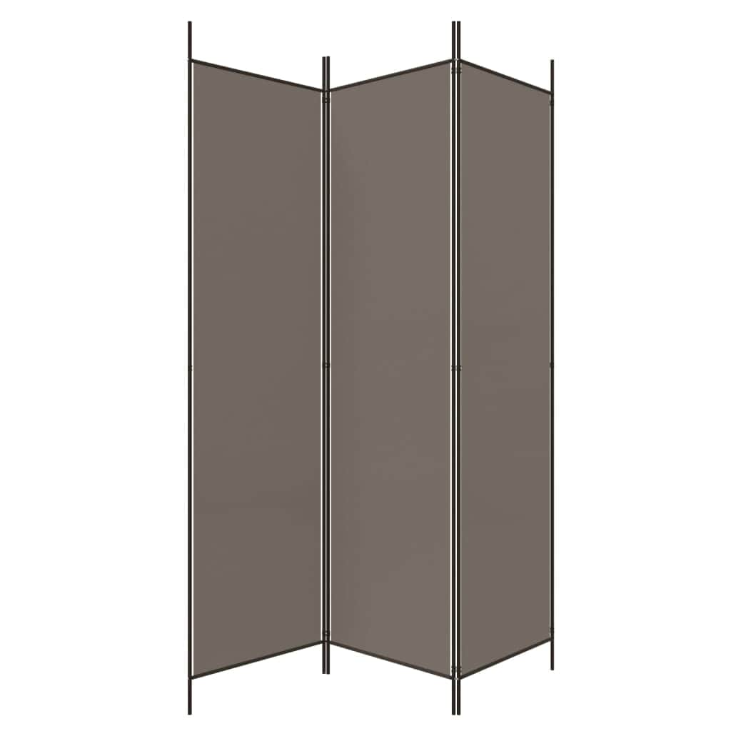 3-Panel Room Divider Anthracite Fabric