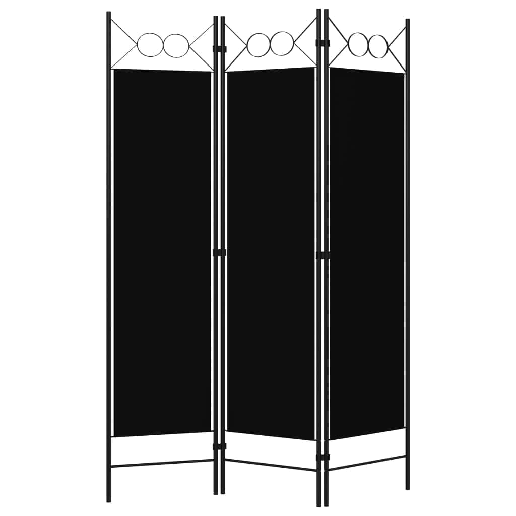 3-Panel Room Divider - Black