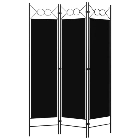 3-Panel Room Divider - Black