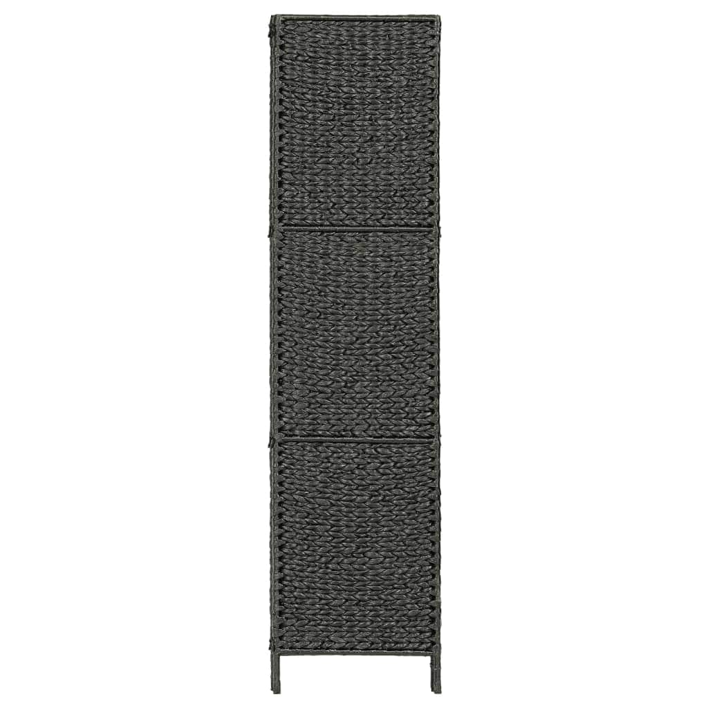 3-Panel Room Divider Black Water Hyacinth