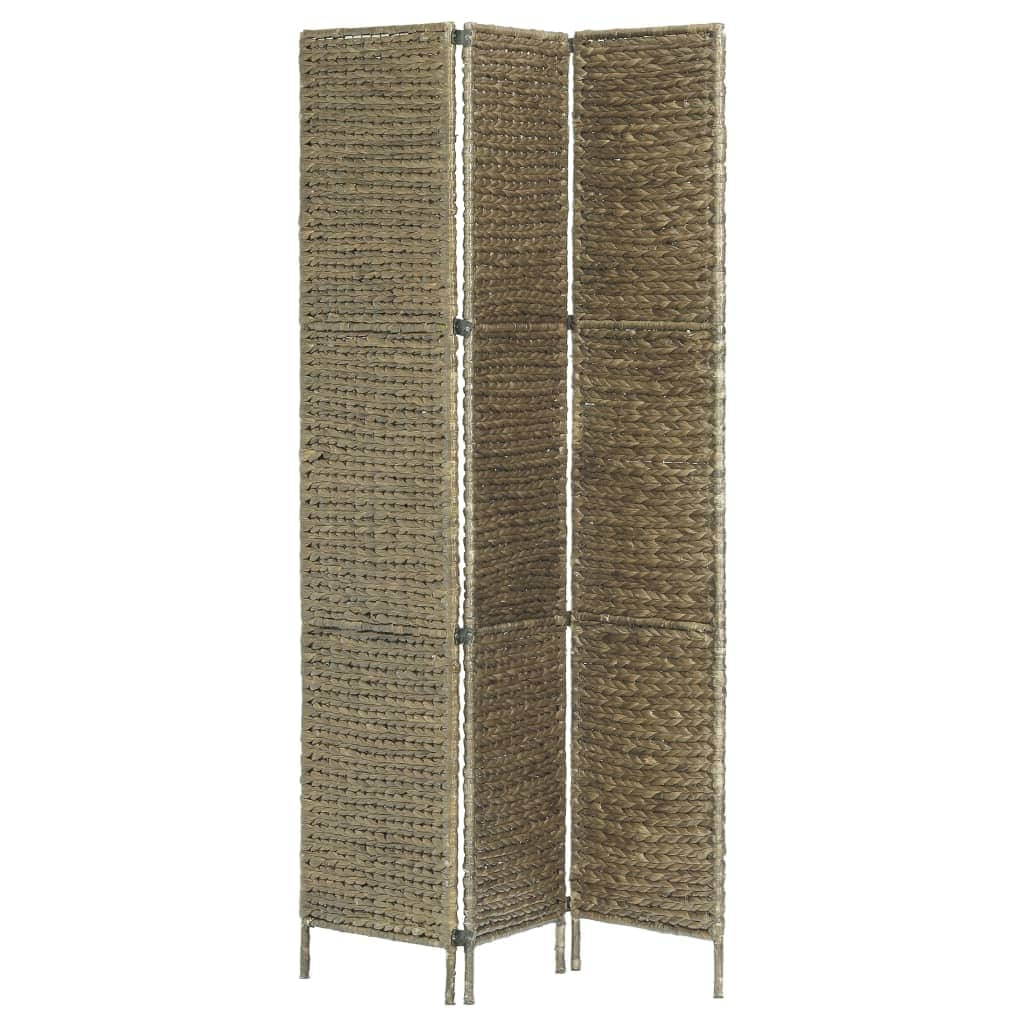 3-Panel Room Divider Brown Water Hyacinth