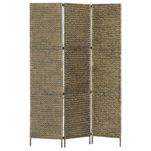 3-Panel Room Divider Brown Water Hyacinth