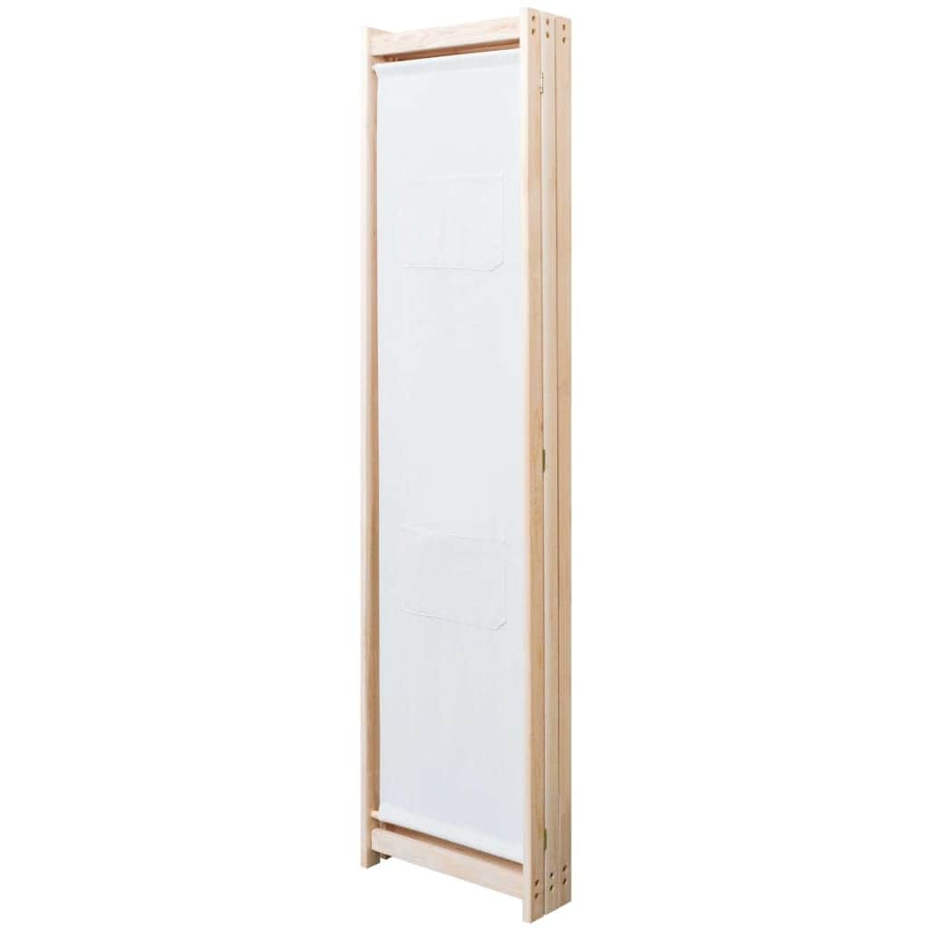 3-Panel Room Divider Cream Fabric