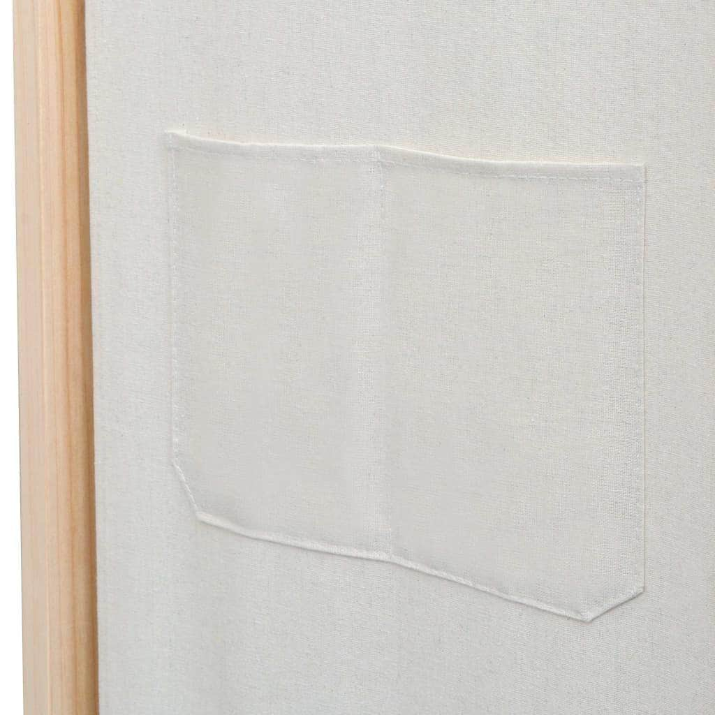 3-Panel Room Divider Cream Fabric