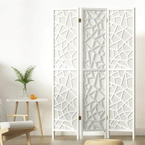 3 Panel Room Divider Screen 122X170Cm White