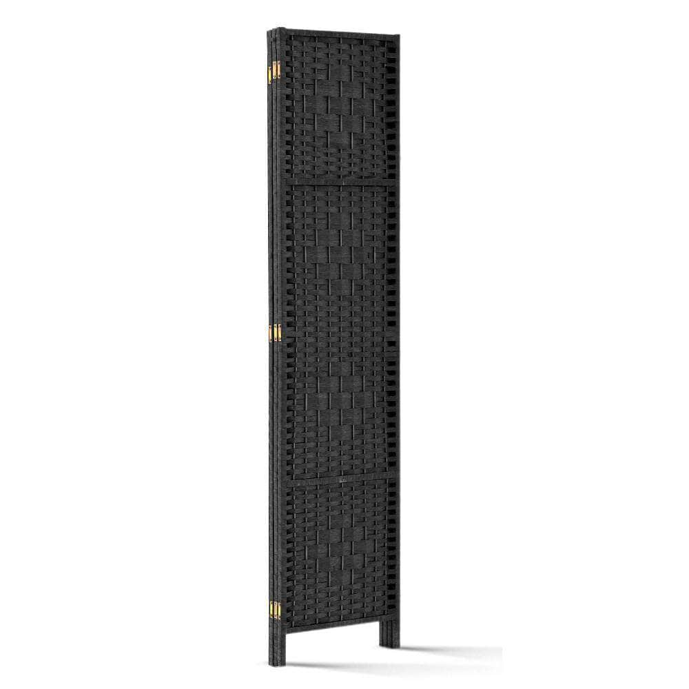 3 Panel Room Divider Screen 123X170Cm Woven Black