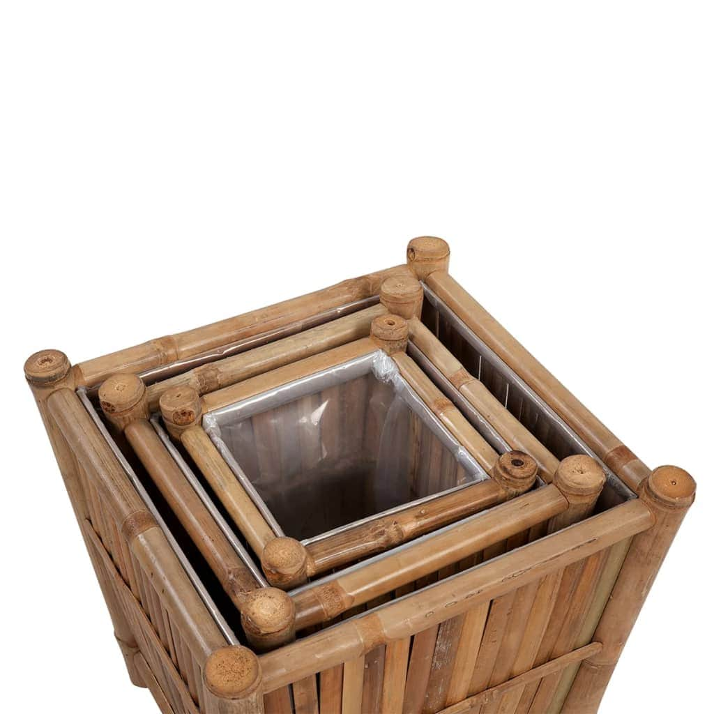 3 pcs Bamboo Planter with Nylon Lining