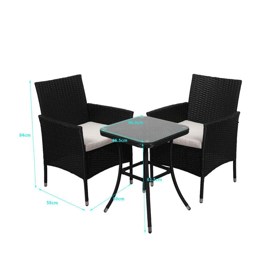 3 Pcs Outdoor Furniture Setting