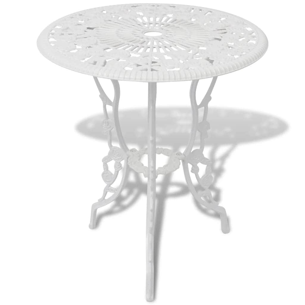 3 Piece Bistro Set Cast Aluminium White