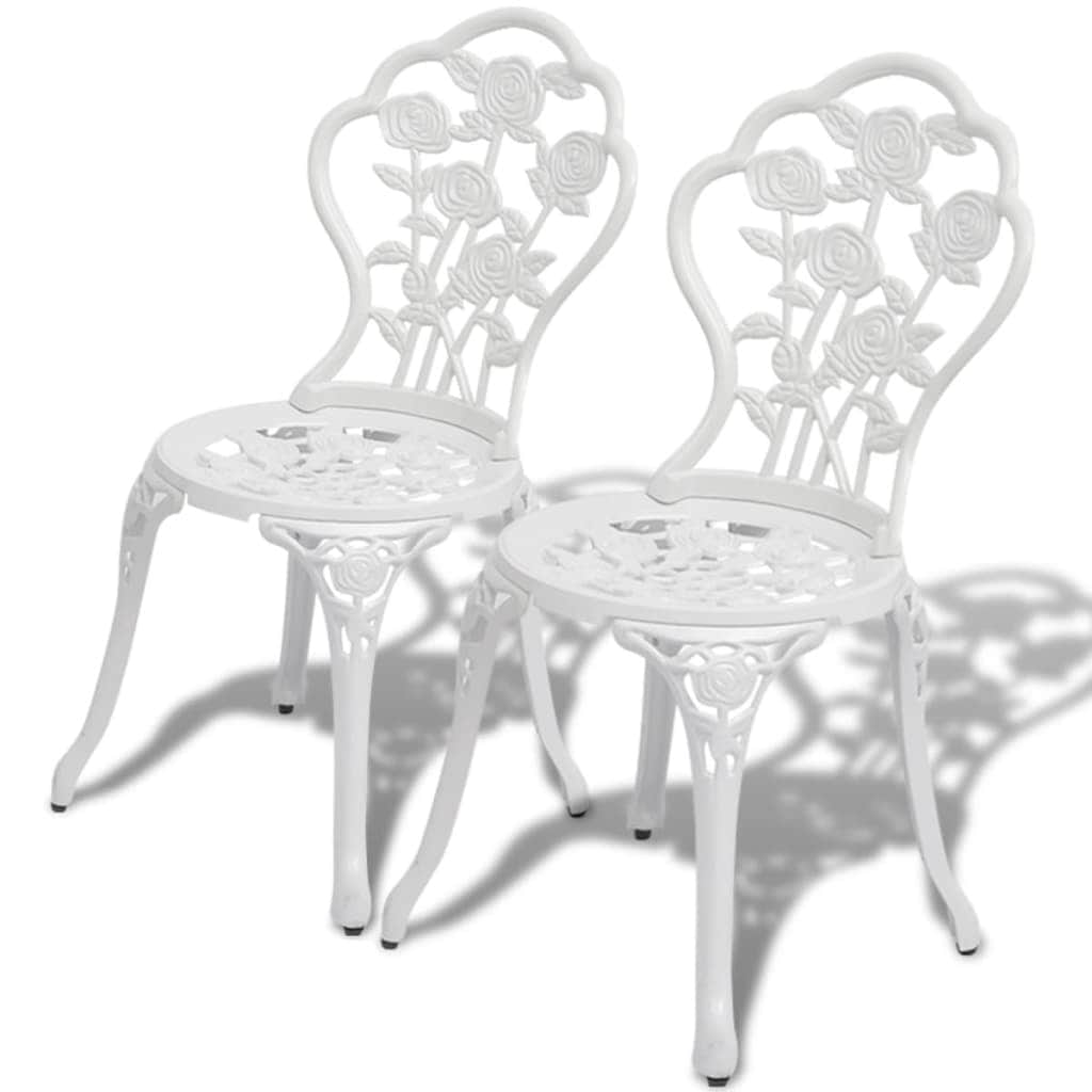 3 Piece Bistro Set Cast Aluminium White