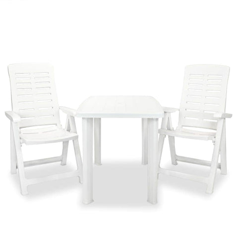 3 Piece Bistro Set Plastic White