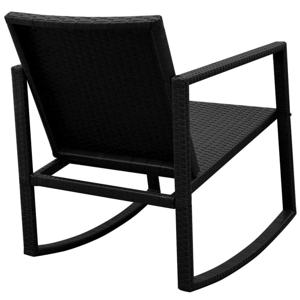 3 Piece Bistro Set Poly Rattan Black