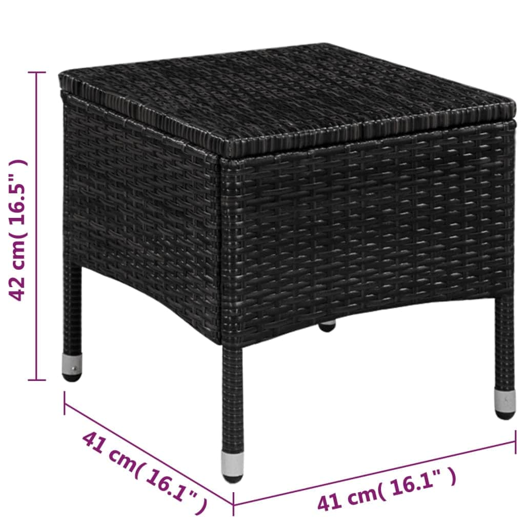 3 Piece Bistro Set Poly Rattan Black