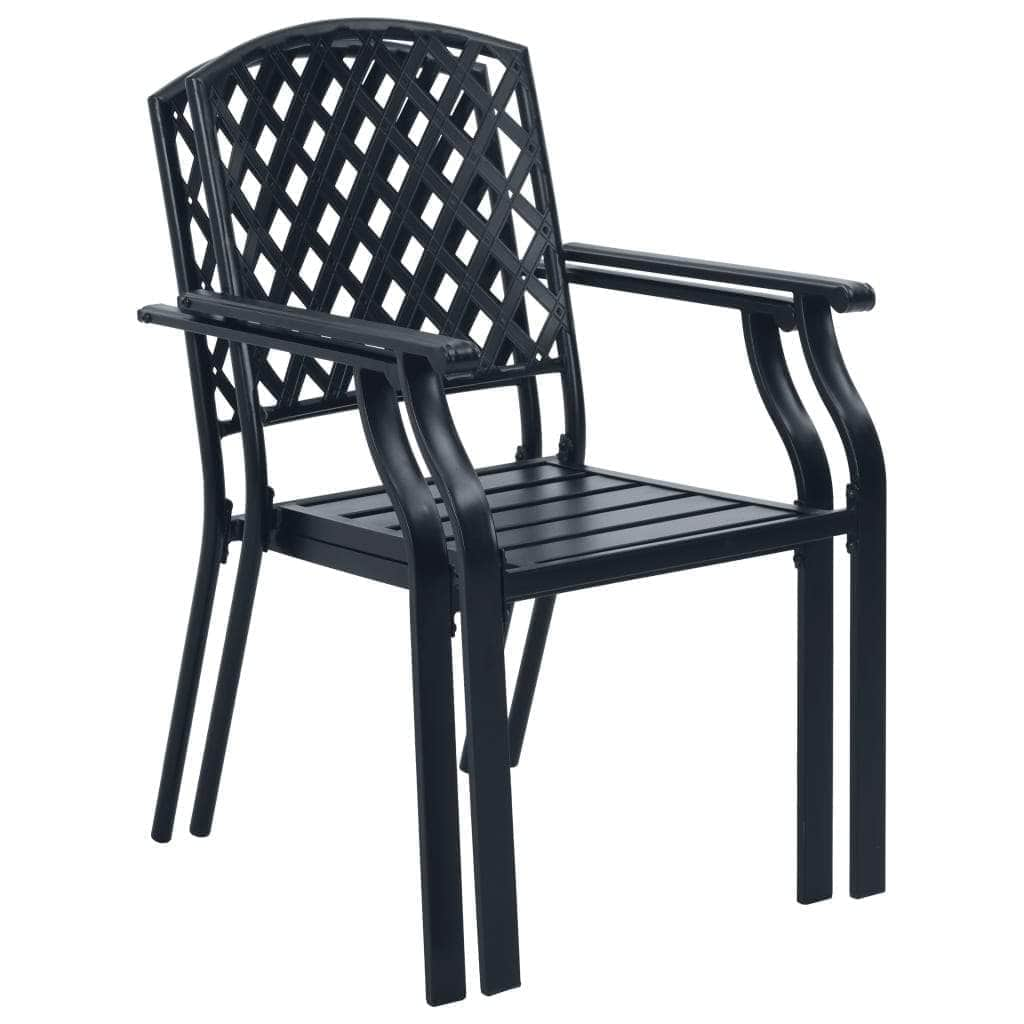 3 Piece Bistro Set Steel Black