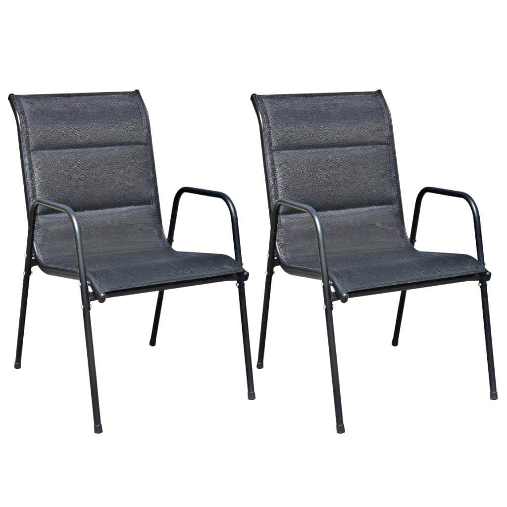 3 Piece Bistro Set Steel Black