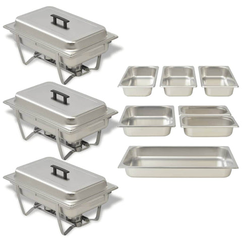 3 Piece Chafing Dish Set Stainless Steel