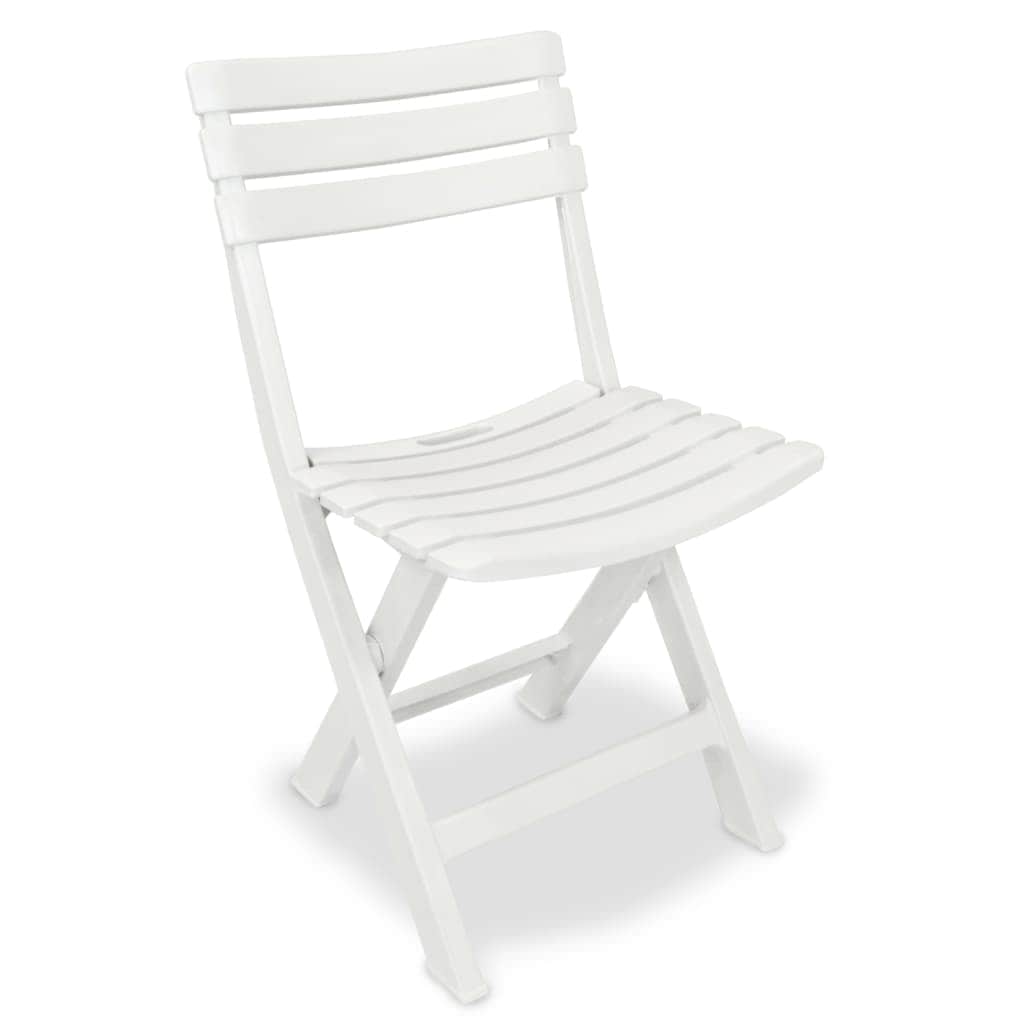 3 Piece Folding Bistro Set Plastic White