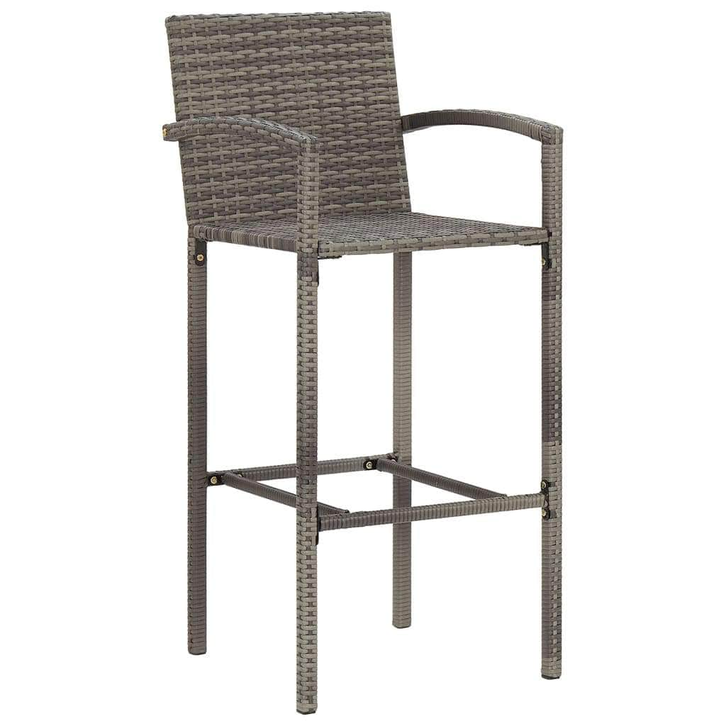 3-Piece Garden Bar Set Grey Solid Wood Acacia