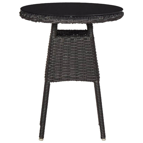 3 Piece Garden Bistro Set with Cushions Poly Rattan Black