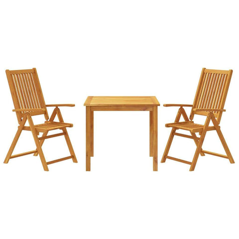 3 Piece Garden Dining Set Solid Wood Acacia