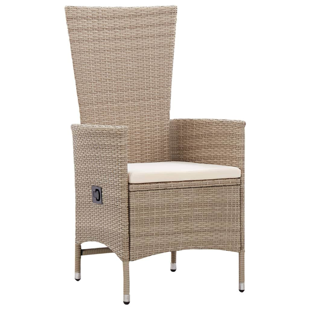 3 Piece Garden Rattan Patio Dining Set Beige