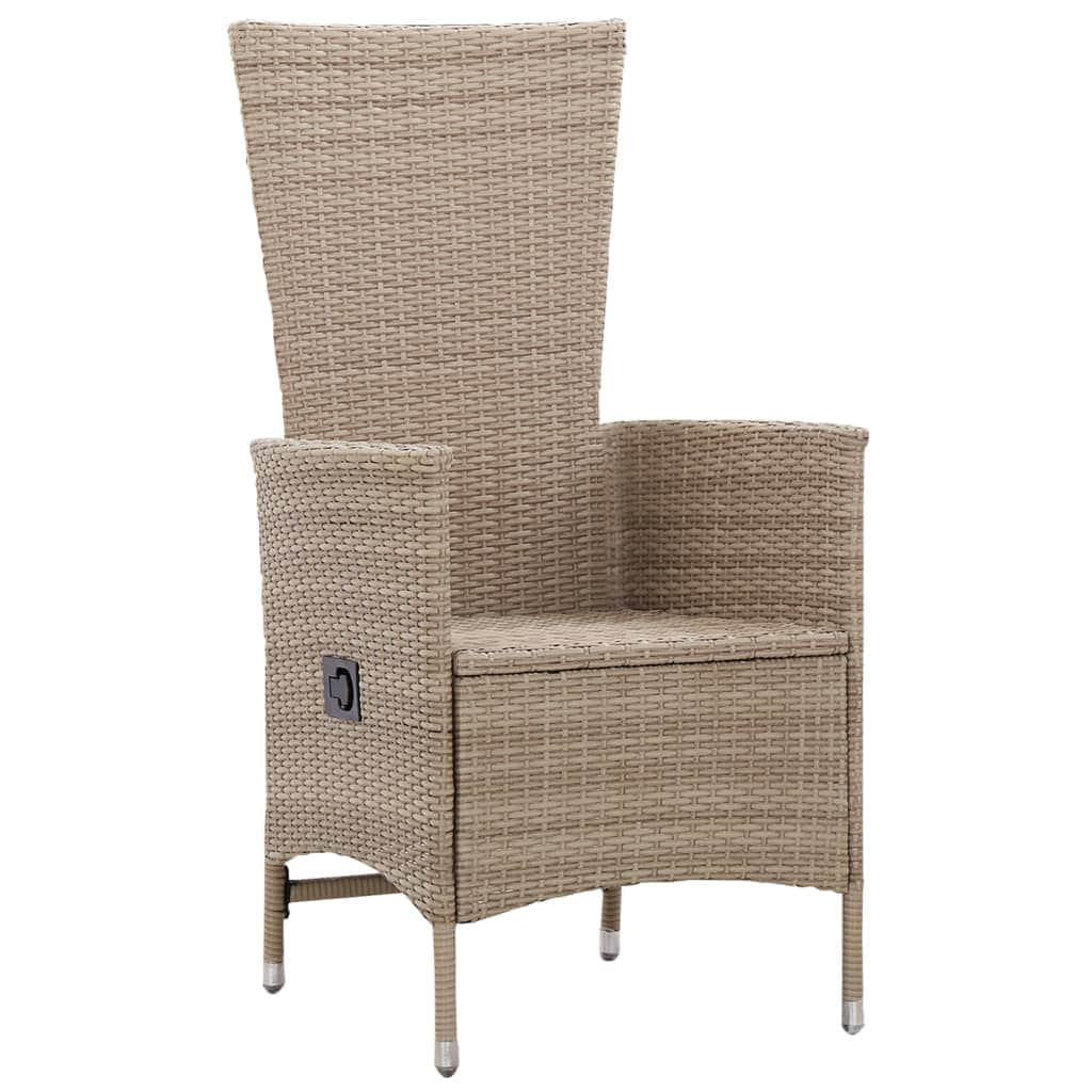 3 Piece Garden Rattan Patio Dining Set Beige