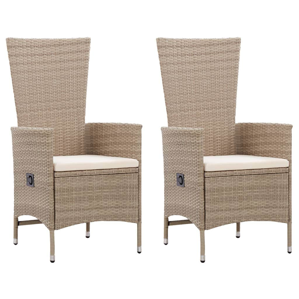 3 Piece Garden Rattan Patio Dining Set Beige