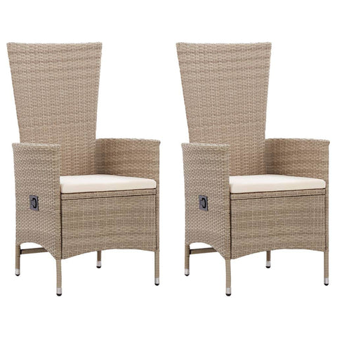 3 Piece Garden Rattan Patio Dining Set Beige