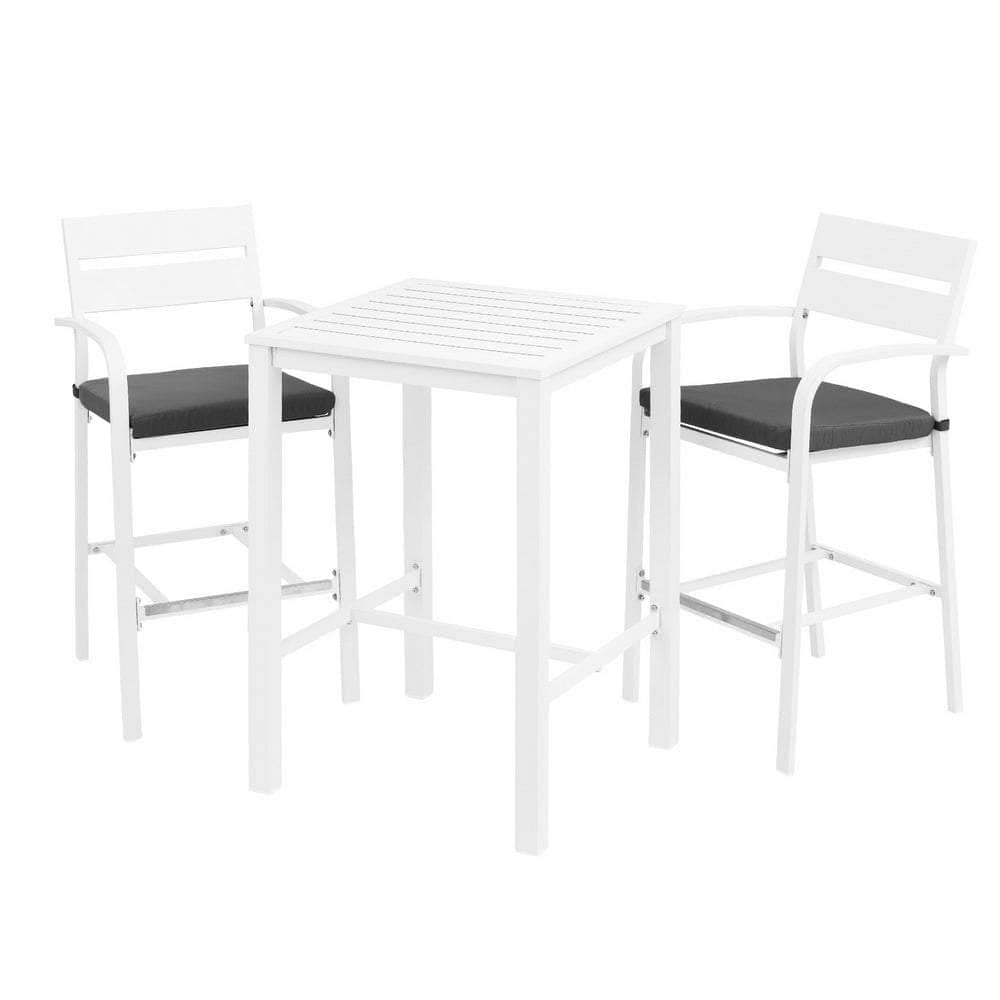 3-Piece Outdoor Bar Set Patio Aluminium Bistro