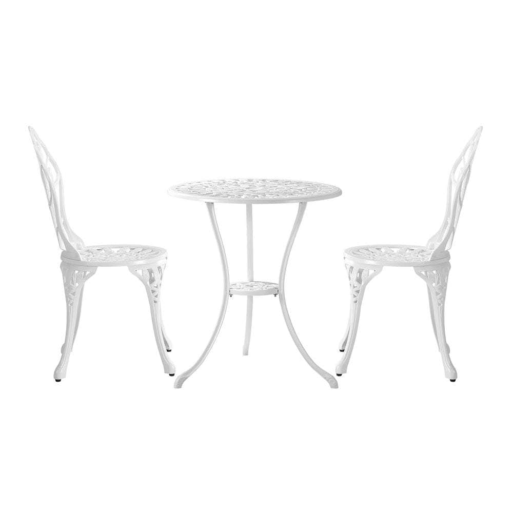 3 Piece Outdoor Furniture Setting Chairs Table Bistro Patio Dining Set