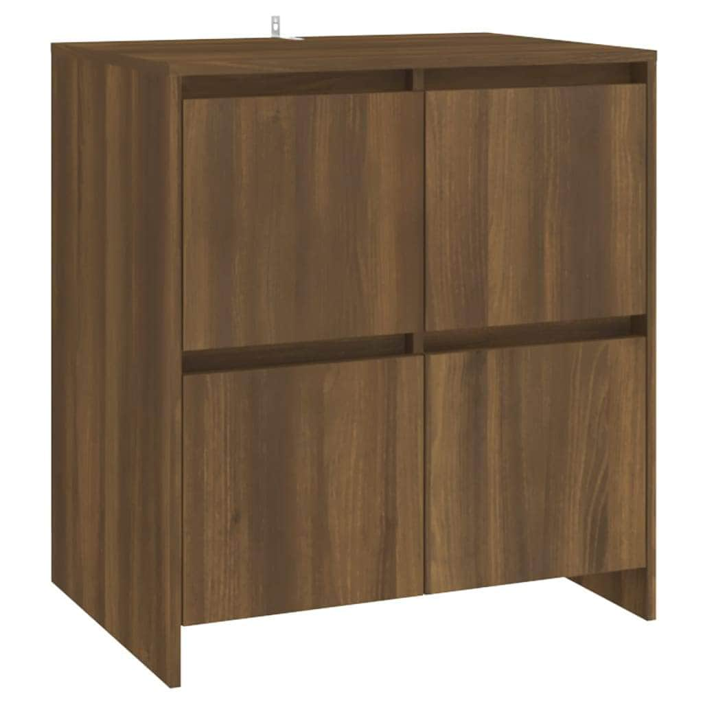 3 Piece Sideboard Brown Oak- Engineered Wood