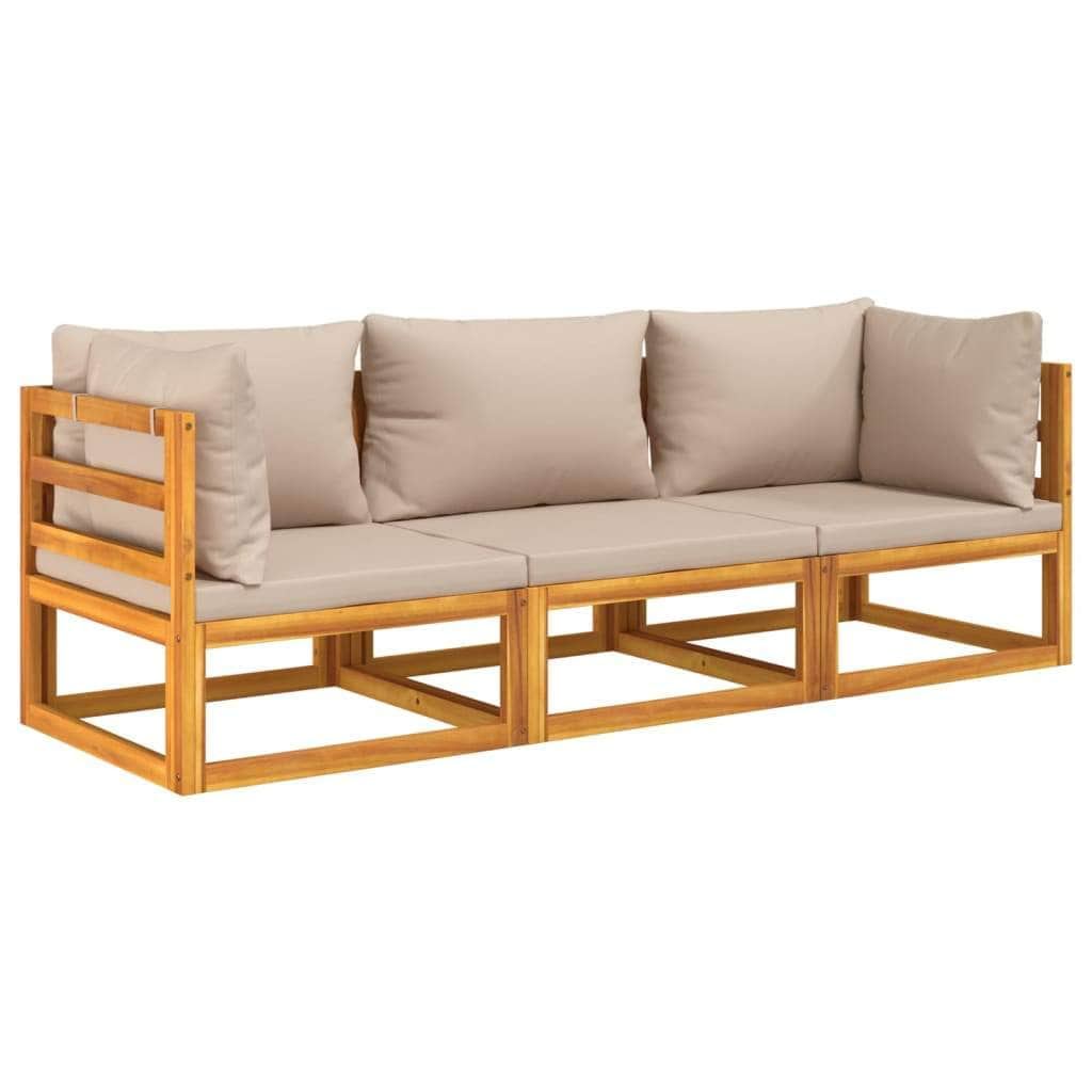 3-Piece Solid Wood Garden Lounge Set