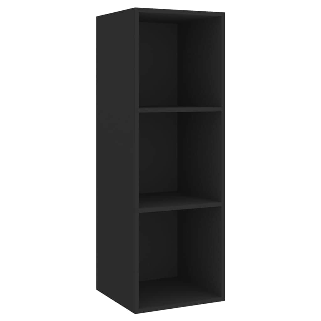 3 Piece TV Cabinet Set Black Engineered Wood