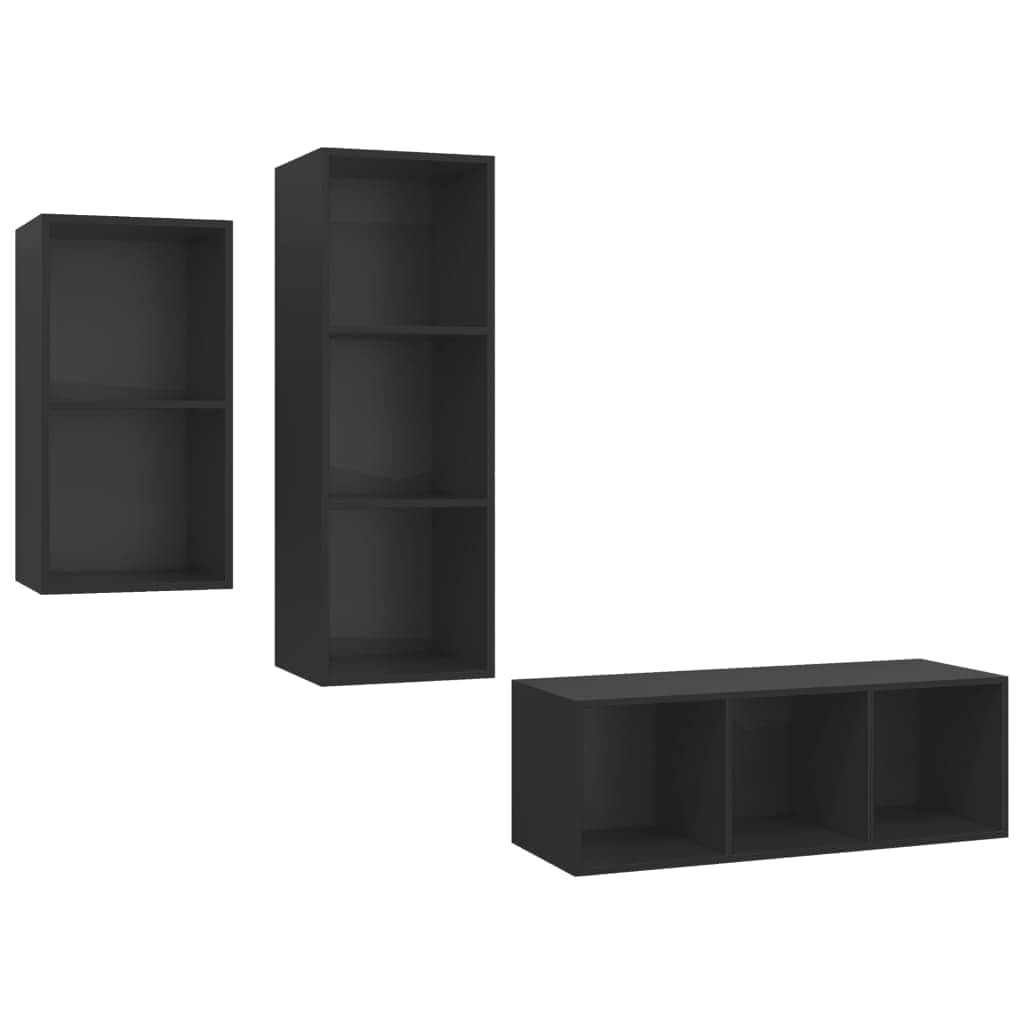 3 Piece TV Cabinet Set Wood