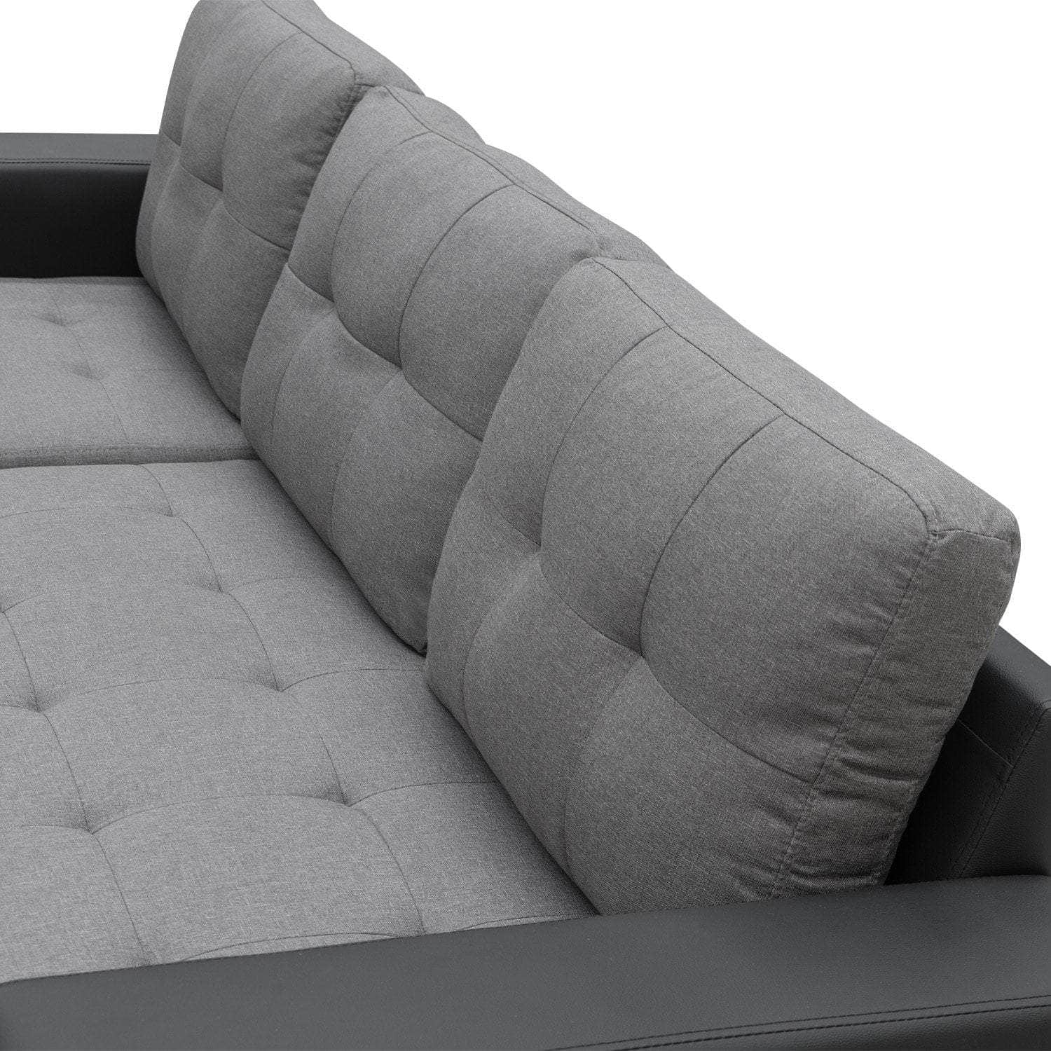 3-Seater Corner Sofa Bed Storage Lounge Chaise Couch Grey