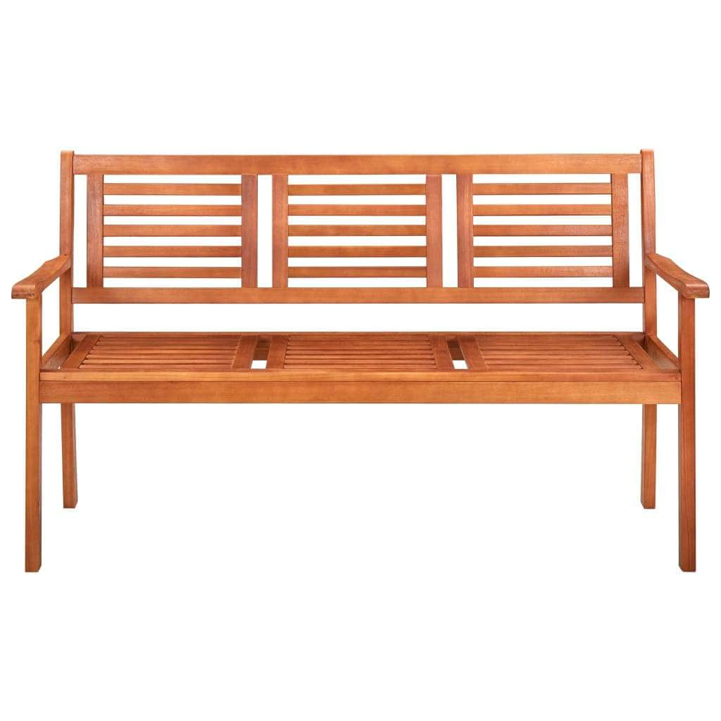 3-Seater Garden Bench 150 cm Solid Eucalyptus Wood