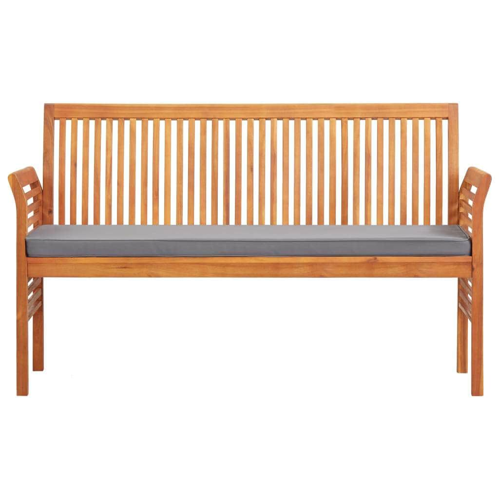 3-Seater Garden Bench with Cushion 150 cm Solid Acacia Wood