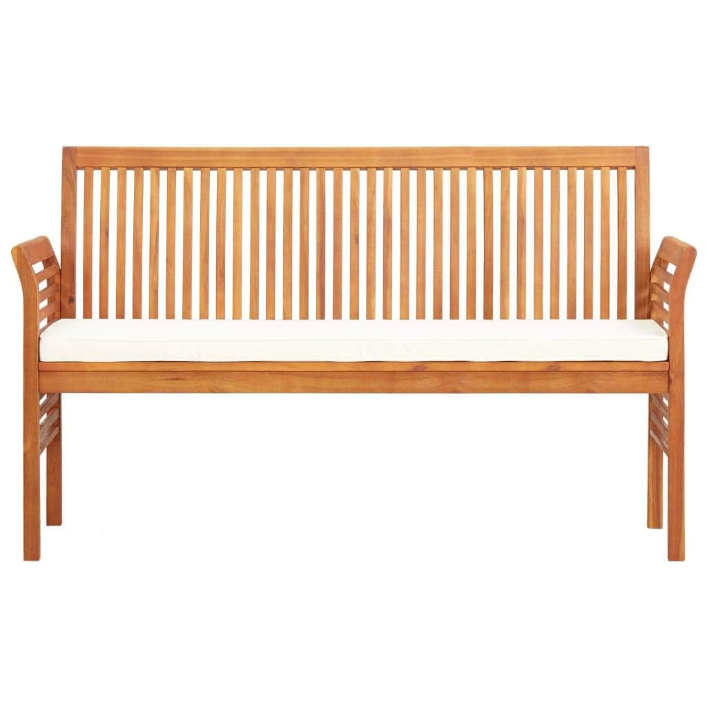 3-Seater Garden Bench with Cushion 150 cm Solid Acacia Wood