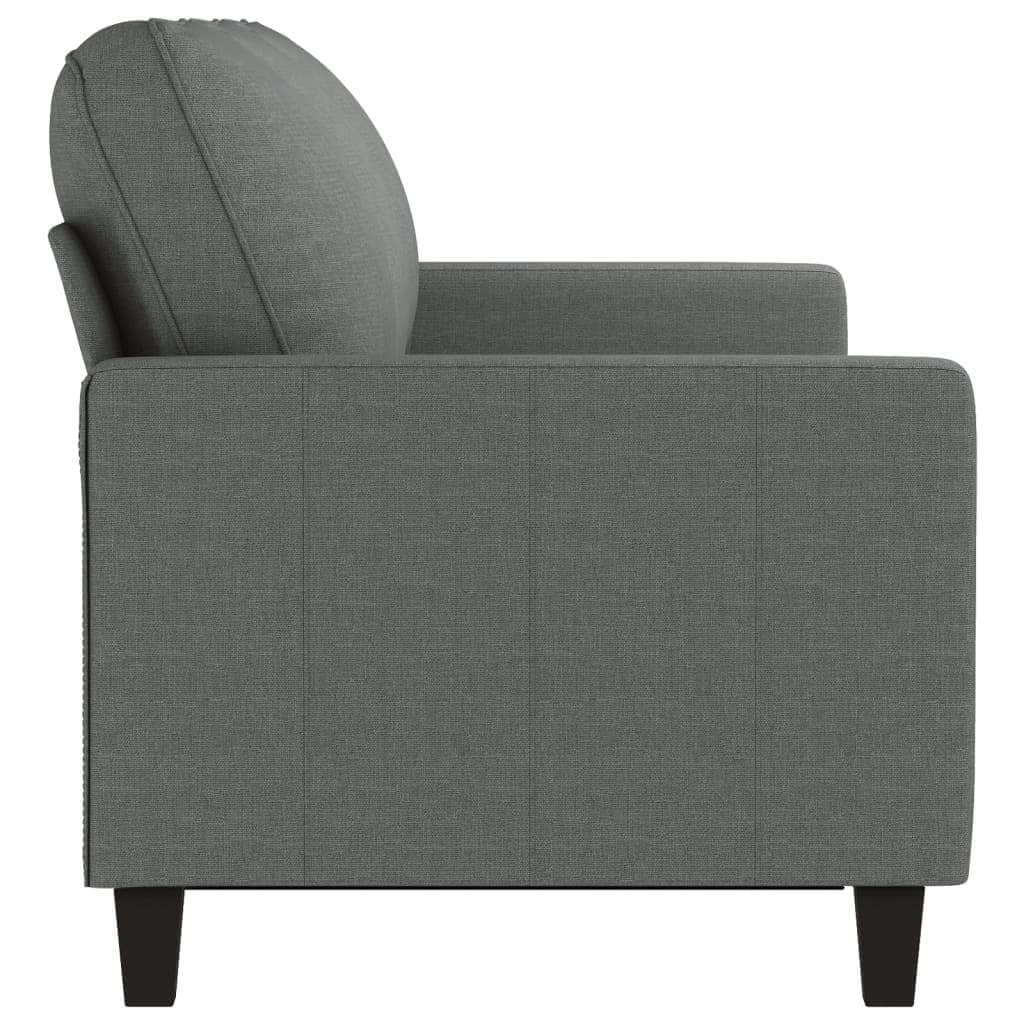 3-Seater Sofa Dark Grey Fabric