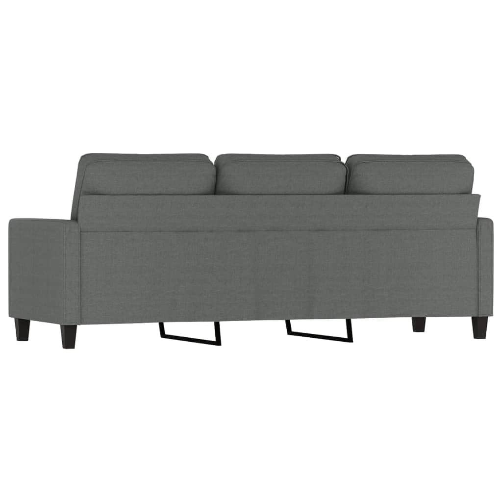 3-Seater Sofa Dark Grey Fabric