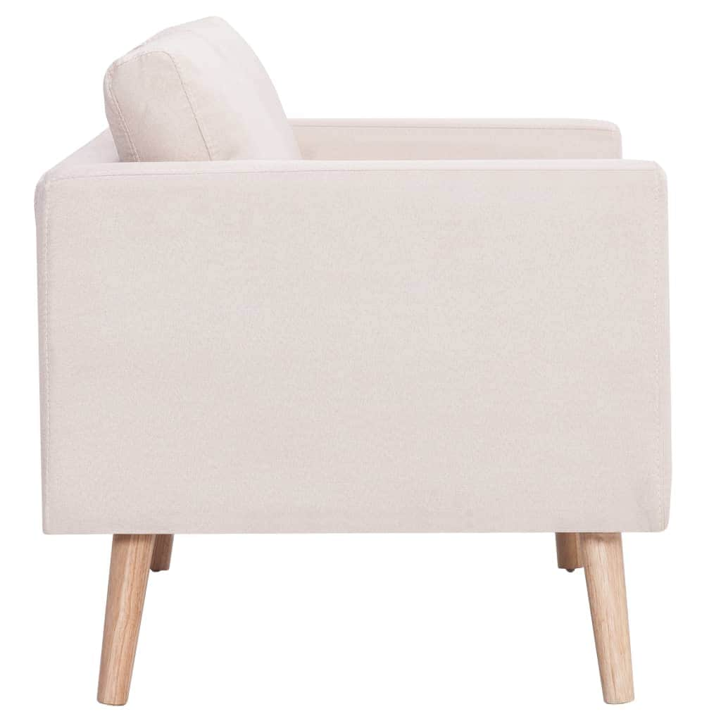 3-Seater Sofa Fabric Cream