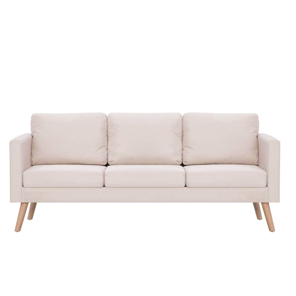 3-Seater Sofa Fabric Cream