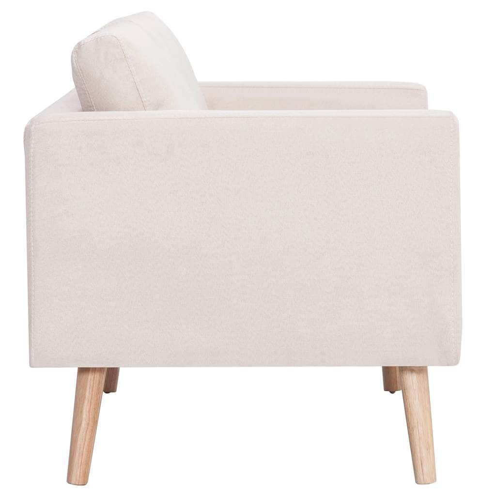 3-Seater Sofa Fabric Cream