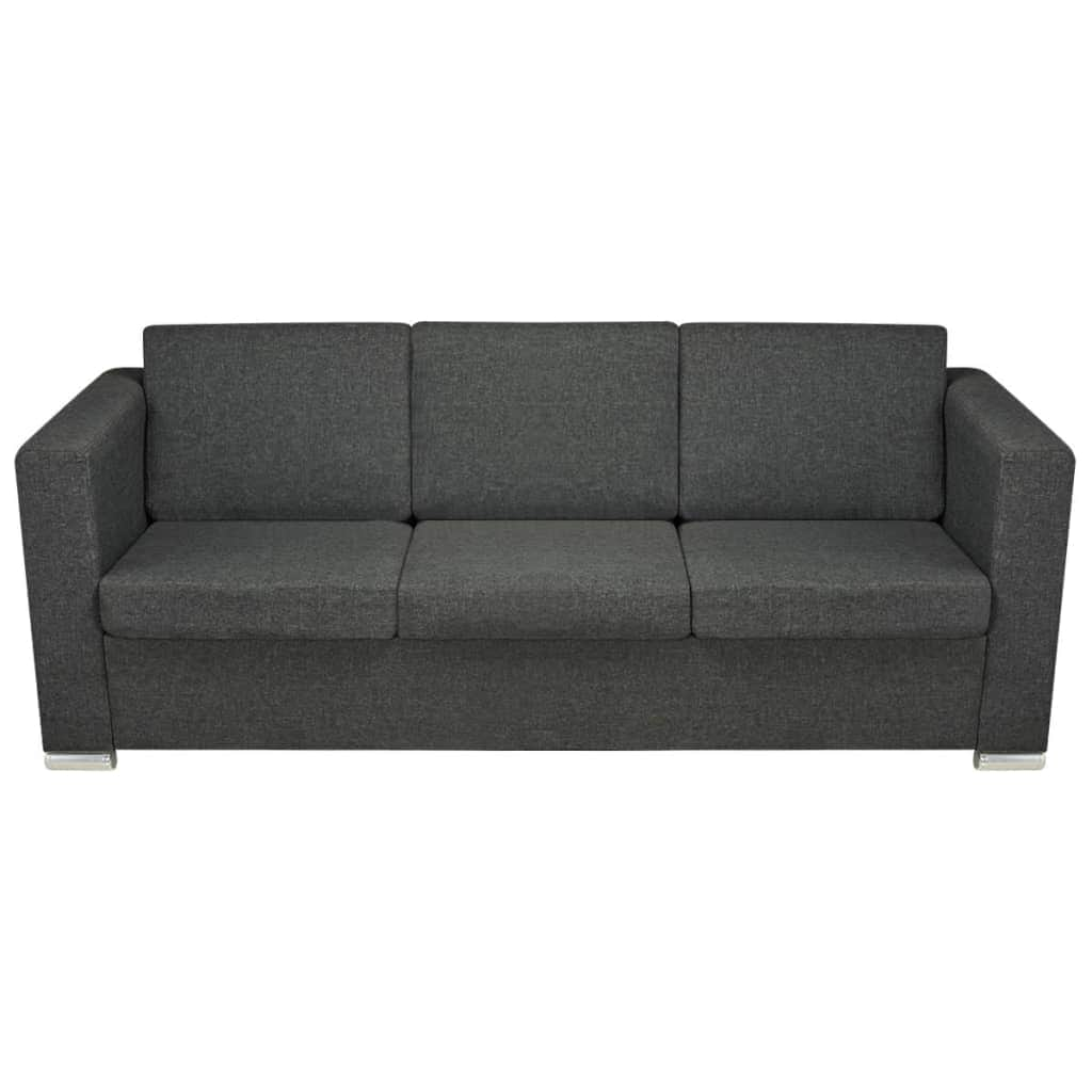 3-Seater Sofa Fabric Dark Grey