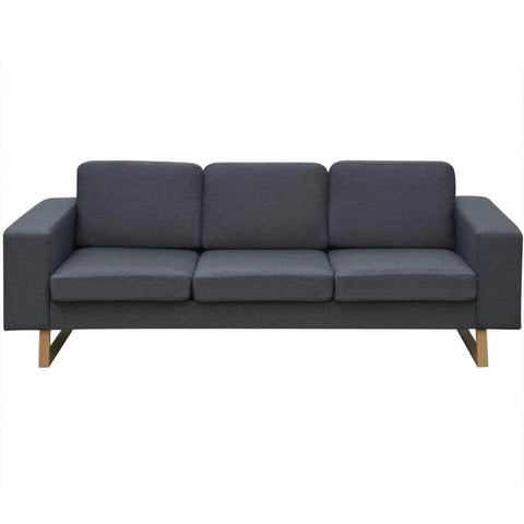 3-Seater Sofa Fabric Dark Grey