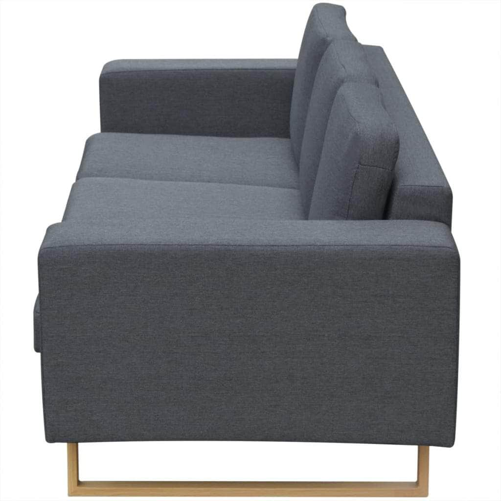 3-Seater Sofa Fabric Dark Grey