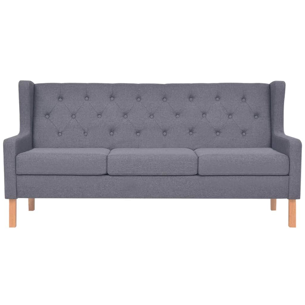 3-Seater Sofa Fabric Grey